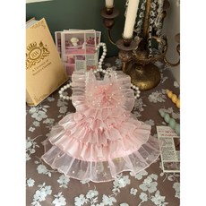 寵物貓咪狗狗甜美蛋糕裙 多層紗裙設計 蝴蝶結裝飾, 1個, 童話,S碼（2.0公斤左右）