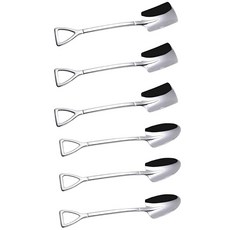 NMQLX 디저트 스푼 세트 15.2cm(6인치) 삽 모양 스테인리스 스틸 가정 주방 또는 레스토랑용 아이스크림 과일, NMQLX 디저트 스푼 세트, 15.2cm(6인치) 삽