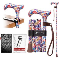 [Combo] Merry Sticks Foldable Walking Sticks Adjustable Canes for Women and Seniors Folding and, 02 파란색