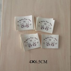곰 패턴 접이식 의류 라벨 워시 케어 태그 인쇄 직물 봉제 준비, 1개, 1. G 10pcs