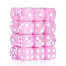 해외 Handan 24팩 16MM 6면 주사위 세트 반투명 색상 D6 게임 Yahtzee Bunco 또는 교육 수학을 위한 표준 휴대용 파우치 포함옐로우 미국매장정품+ 1723, 16mm 라이트 퍼플 펄.