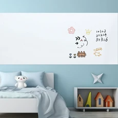 화이트보드 벽 스티커 건조 지우기 휴대용 큰 종이에 한 투명 포스터 페인트, 01 White, 01 200.00X45.00X0.10CM