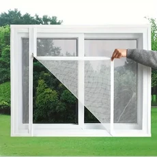 흰색 멀티 사이즈 지퍼가 달린 창 스크린 자체 접착 모기 방지 도어 커튼 매우 편리합니다., 02 High-85cm(white), 02 High-85cm(white)