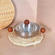 귀월미 304 스테인리스 양수 미니냄비 1인용 미니팟 다용도 식기 가정용, 1개, 월넛, 13cm