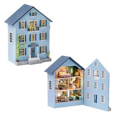 CUTEROOM 나무 인형 집 키트 손 제작 미니어처 하우스 DIY 어린이용 장난감 소녀 소년 선물 가구 포함 D031, 1개, 상세페이지 참조