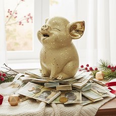 개업 집들이 선물 재물 행운 저금통, 1개, 웃는 복덩이 황금돼지 초대형