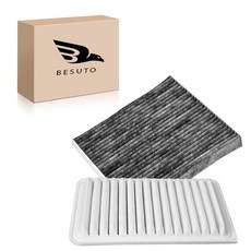 Besuto 엔진 및 캐빈 에어 필터 교체품 토요타 캠리 2.5L 2010-2017 캠리 2.4L 2007-2009 벤자 2.7L 2009-2016 등과 호환 - CA101, Besuto 엔진 및 캐빈 에어 필터 교체품 토요타 캠