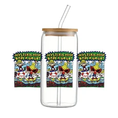 컵 랩 스티커 귀여운 일본 만화 Hy Mini H UV DTF 전사 스티커 방수 전사 데칼 16온스 유리용, 16 DTF11104