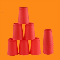 노코필수품 스택킹컵 12입 컬링게임, 레드, 1개