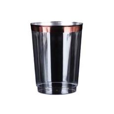 一次性杯子 航空杯 硬質透明塑膠杯 加厚杯子 派對家用, 1個, 300ml玫瑰金,1個
