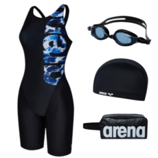 [국내매장판] 아레나 빅웨이브 반신 레이서백 수모 수경 손가방 세트 / 여자 수영 모자 수영복 수영장 물안경 아쿠아 래쉬가드