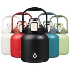 BJPKPK 스테인리스 푸시 오픈 핸들 워터보틀 800ml 라이트블루, 27 oz블랙, 1개