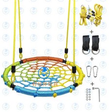 원형그네 정원 해먹 공중 그물 마당 둥지 놀이터 테라스, 60cm 컬러, 60cm 멀티컬러
