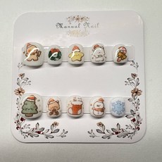 Manual Nail 聖誕節穿戴甲 XS L 短方圓, 1個, 小圖XS