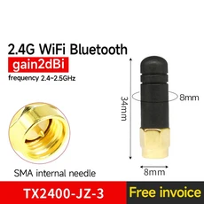 통신용 미니 무지향성 안테나 와이파이 UHF SMA 수 TX2400-JZ-3 2.0dBi 2.4 GHz 10 개