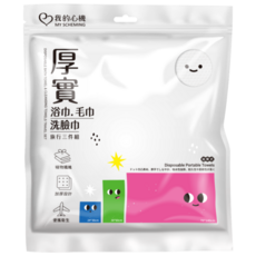 我的心機 厚實浴巾毛巾洗臉巾旅行組, 白色, 1套