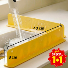 레마르 탈부착식 강력흡착 실리콘 싱크대 물막이 1+1, 옐로우, 2개