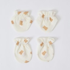 달퐁 큐비앤맘 동글베어 메쉬 손 발싸개 세트 신생아 아기손발싸개