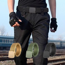 등산벨트 캐주얼허리띠 남자허리띠 군용벨트 아웃도어벨트 남자캐주얼벨트 학생용벨트 남자청바지벨트, ΩΔ01캔버스벨트-블랙Åψ