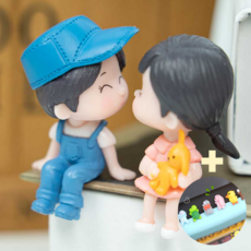 라스무스 귀여운 차량 악세사리 피규어, 01 블루커플, 1세트