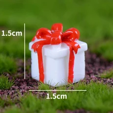 3D 크리스마스 선물 상자 평면 송진 플랫백 공예 미니어처 공예 어린이 카보숑 귀여운 책상 액세서리 하트, 08 gift box 2