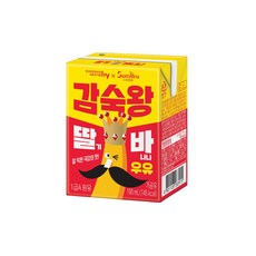 감숙왕 딸기 바나나 우유, 4개, 190ml