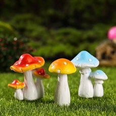 仿真蘑菇苔蘚微景觀擺件 多肉盆栽造景裝飾品 樹脂工藝品小擺件 開運首選 (2026), 三個一套