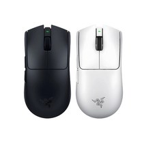 Razer 雷蛇 Viper V4 Pro 毒蝰 無線滑鼠 黑 四代光學按鍵軸 全光學感測器 輕量滑鼠 遊戲滑鼠 電競滑鼠, 白色, 主商品+黑色素面鼠墊