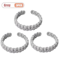 마크라메 커튼 타이백 손으로 짠 면 로프 백타이 스트랩 블라인드 홈 데코용, 1개, 5. Grey-3PCS