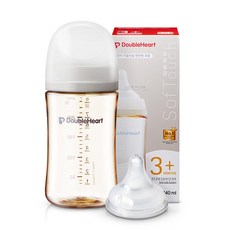 더블하트 모유실감 3세대 PPSU 모먼트 젖병, 1개, 240ml, 오후의베이지(M 젖꼭지)
