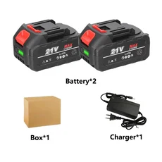 Makita 무선 전기 렌치 Dirll 스크루 드라이버 전동 공구 용 21V 4.0Ah 고전력 충전식 리튬 이온 배터리, 03 2xBattery-Charger