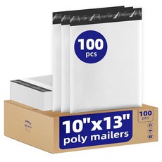Weenon 100피스 폴리 우편물 25.4x33cm(10x13인치) 전자 상거래 배송용 온라인 소매 포장 비즈니스 우편 PE 찢어짐 방지 방수 접착 셀프 씰 백 가방, 10" x 13"100pcs