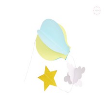 열기구모양 종이모빌 컬러종이모빌, 블루