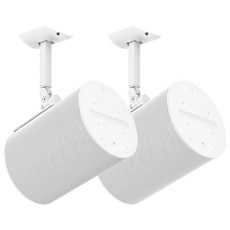 스피커 월 마운트 Sonos Era 100 용 천장 블랙 - 스위블 및 틸트 브래킷 듀얼 설치 옵션이있는, 02 화이트