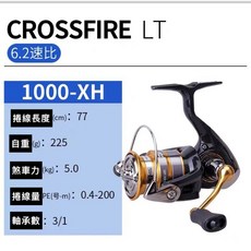 DAIWA CROSSFIRE LT 紡車輪 捲線器 1000-XH 6.2速比 淺線杯 路亞磯釣海釣用, CROSSFIRE LT 1000XH