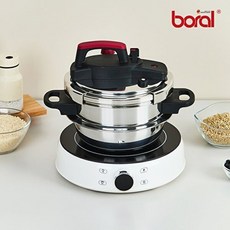 보랄 IH 압력밥솥 2L(나무받침 제외) BR-T21PC + 전기 원형 인덕션 BR-C260R, 1개, 스테인리스스틸, 2L