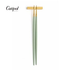 Cutipol GOA 青玉金霧面不銹鋼 22CM筷子 筷架 葡萄牙手工餐具, 1個
