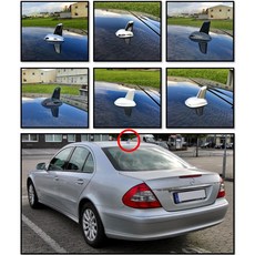 賓士 Benz E-class W210 W211 車頂鯊魚鰭天線蓋 - 車頂天線改裝飾貼, 1個, 烤漆黑-加蓋款