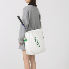 배드민턴 라켓 가방 남여공용 캔버스 가방 보스톤백 크로스백 스포츠 전용 슬링백, 화이트, 1개