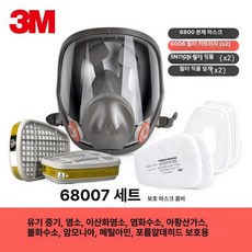 산업용 방독면 방진 필터 페인트 분진 풀페이스, 6800+6006 (7피스 세트) 방독면, 1개