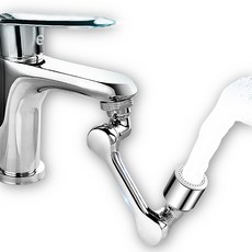 MEMEU 1080도 회전 수전 확장 어댑터 만능 욕실 주방 수전 꼭지 유니버설 연결, 1개