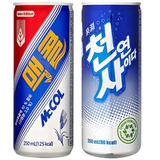 1+1 맥콜250ml*30캔+천연사이다250ml*30캔_ 총 60캔, 180개, 250ml