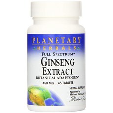 PLANETARY HERBALS 人蔘萃取物錠 450mg, 45 件, 1個