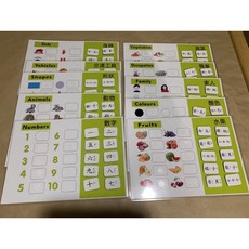 幼兒識字卡片粘貼書, 基本款（10張100個中文詞）