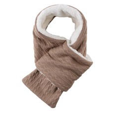 OMUKY 유니 겨울 니트 따뜻한 스카프 두꺼운 플리스 스카프 추운 날씨용 부드러운 넥 워머 여성용 남성용 성인용 카키