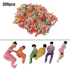 200pcs 앉아있는 페인트 모델 사람들 피규어 철도 승객 1:100 HO TT 스케일