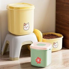 儲糧桶/飼料桶 防潮密封儲物罐 寵物食品儲存, 綠色【一鍵真空密封】,大號10L【送DIY萌寵貼紙】, 1個