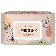 UNIQUER 純水濕紙巾, 1個, 80張, 1g