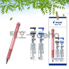 파이롯트 쥬스업 3색 볼펜+리필 세트, 1세트, 쥬스업 3색 코랄1개+리필 흑색1개+청색1개