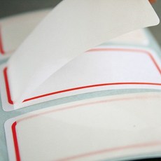華麗牌 WL-3015 保護膜標籤 (25X53mm) 紅框 (60張/包), 1個
